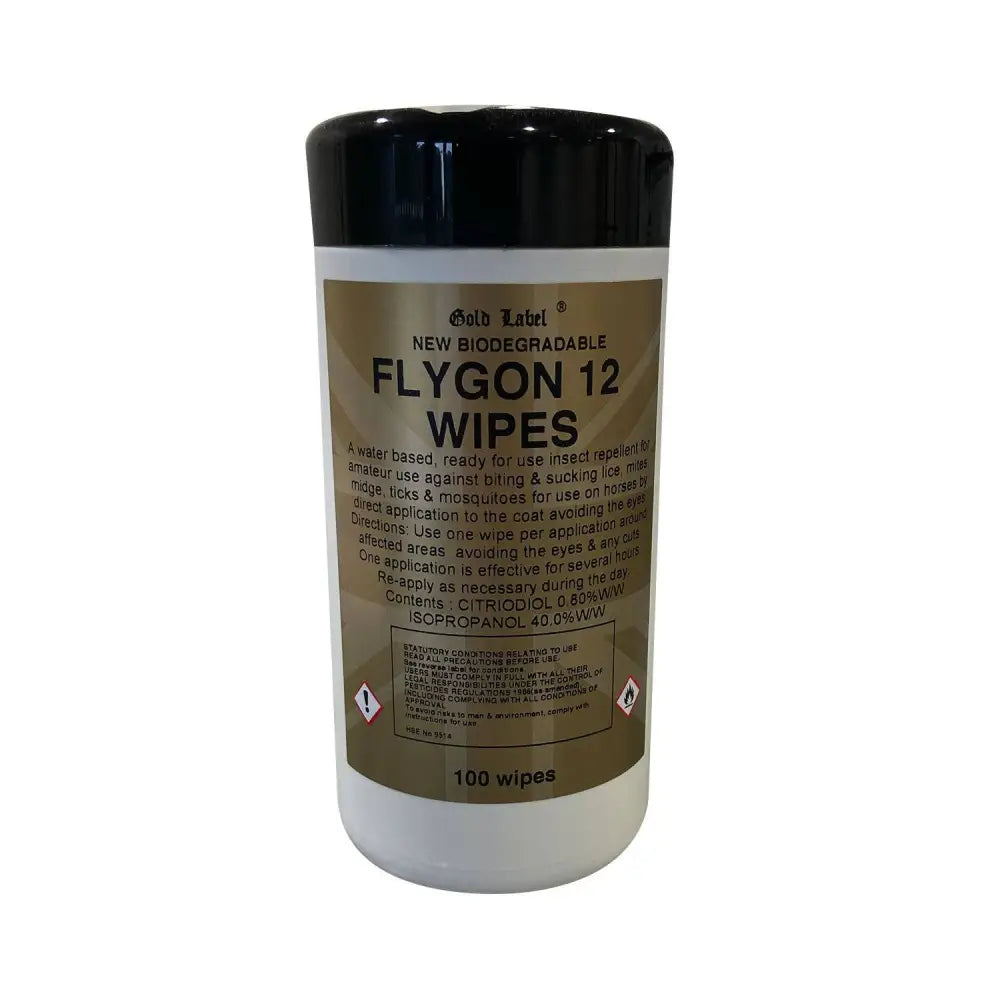 Gold Label Flygon 12 Wipes Fly Wipes Barnstaple Equestrian Supplies