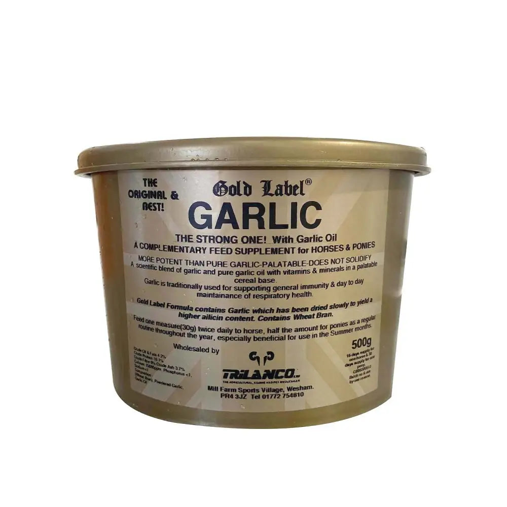 Gold Label Garlic Powder 500g Horse Supplements Barnstaple Equestrian Supplies