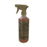 Gold label glycerin leather and saddle soap liquid in a 500ml translucent bottle with beige spray nozzle for easy apply liquid saddle use