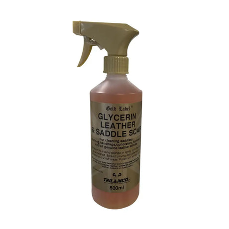 Gold Label Glycerin Leather & Saddle Soap Liquid 500 ml spray Saddle Soaps Barnstaple Equestrian Supplies