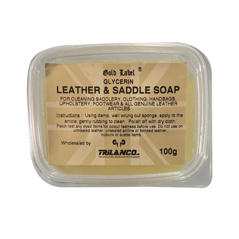 Gold Label Glycerin Leather & Saddle Soap 100g Saddle Soaps Barnstaple Equestrian Supplies