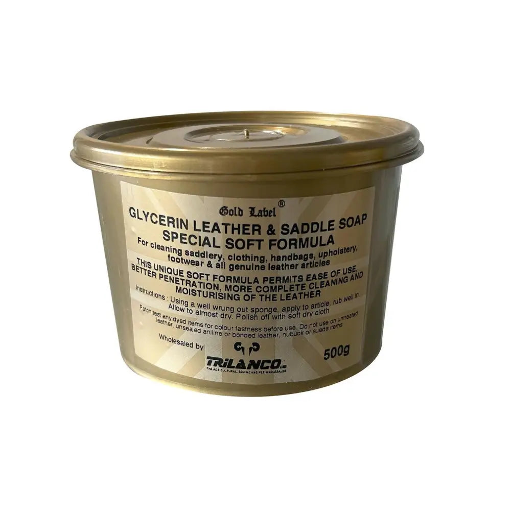 Gold Label Glycerin Leather & Saddle Soap Soft Formula 500g Saddle Soaps Barnstaple Equestrian Supplies