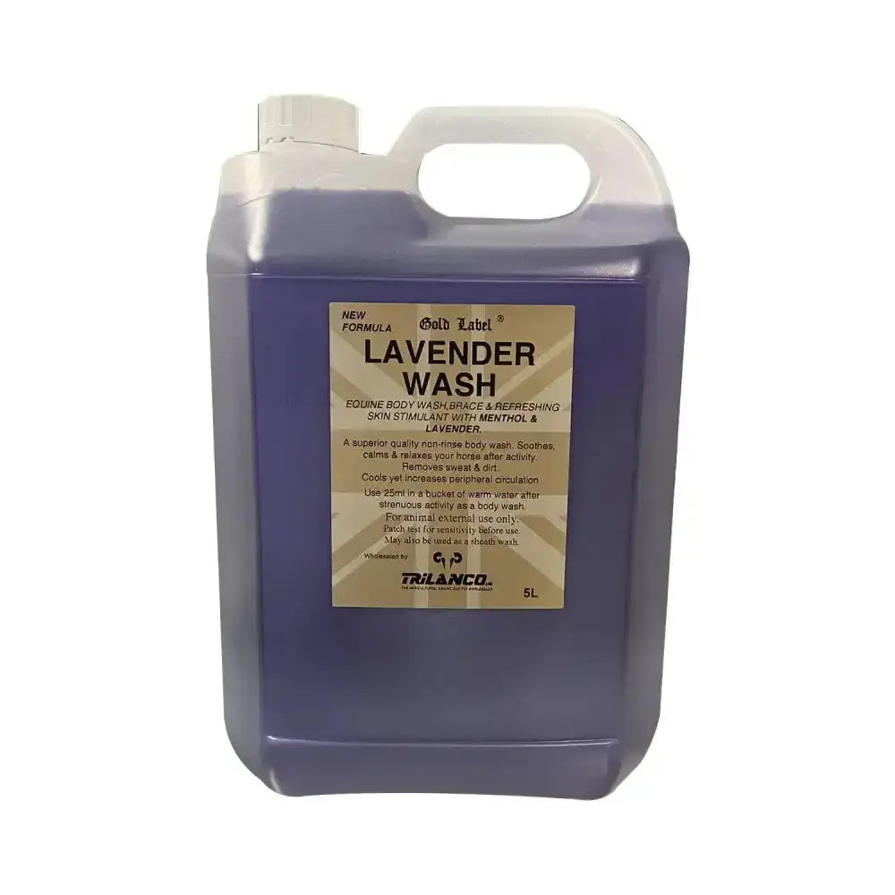 Gold label lavender 5l plastic jug with white handle cap purple label lavender wash pleasant smelling body wash