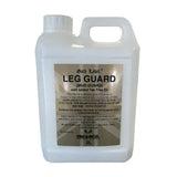White plastic 2l jug of gold label leg guard with tea tree oil to facilitate easier cleaning of horse’s legs