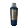 Dark blue plastic bottle with clear cap labeled gold label liquid iron by trilanco nutritional liquid supplement for worm infestation