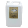 White plastic jug of trilanco gold label liquid paraffin 5l for horses with gold-colored label sticker