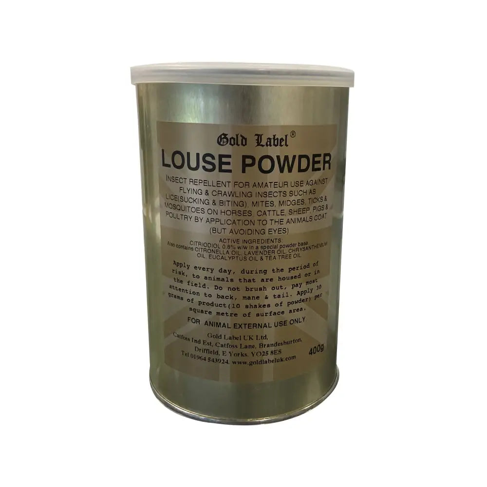 Gold Label Louse Powder 400 GM Pest Control Barnstaple Equestrian Supplies