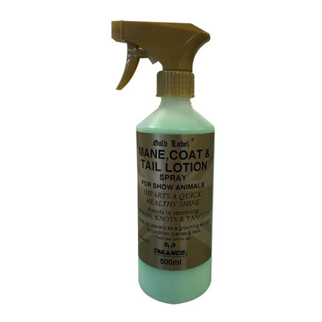 Gold Label Mane, Tail & Coat Lotion 500 ml spray Mane & Tail Conditioners Barnstaple Equestrian Supplies