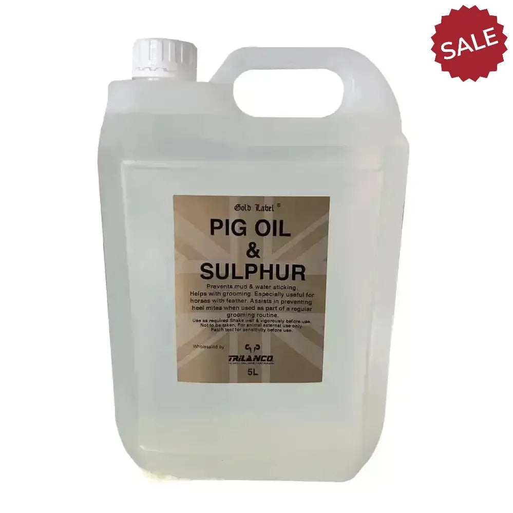 Gold Label Pig Oil And Sulphur 5 Litre Horse Grooming