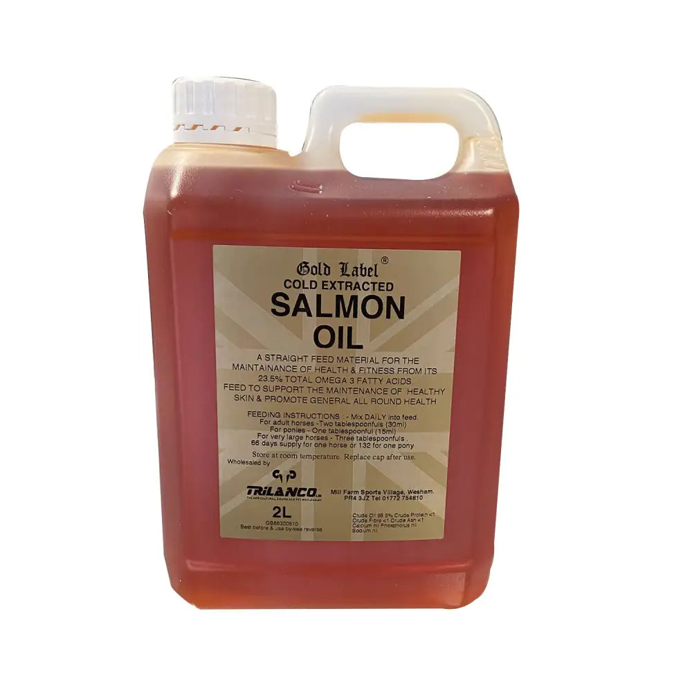 Gold Label Salmon Oil 1 Litre Horse Supplements Barnstaple Equestrian Supplies