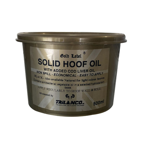 Gold Label Solid Hoof Oil Black  Barnstaple Equestrian Supplies