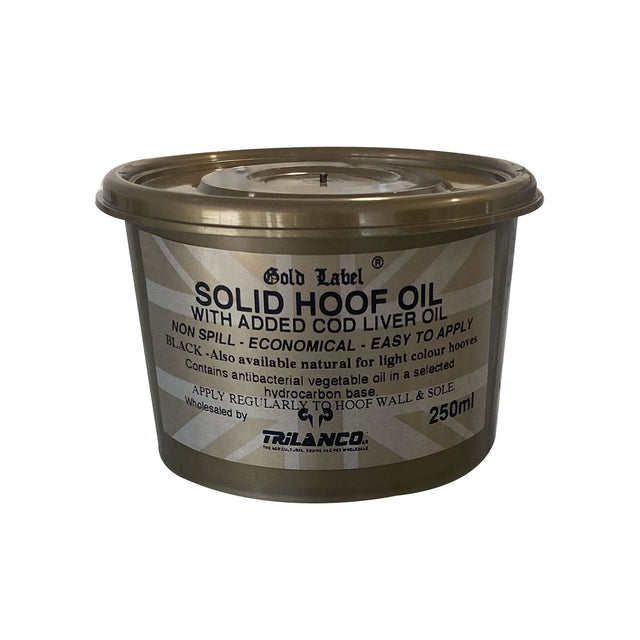 Gold Label Solid Hoof Oil Black  Barnstaple Equestrian Supplies