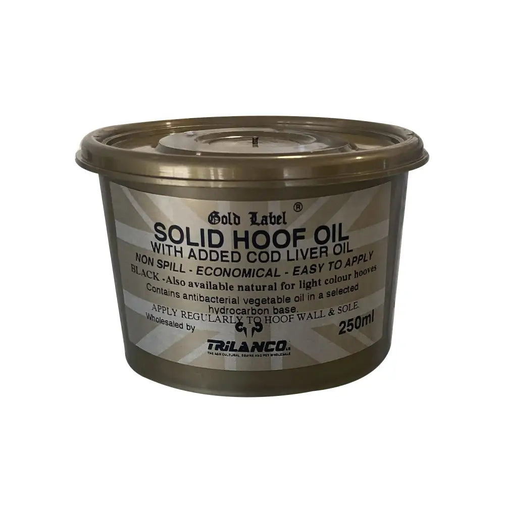 Gold Label Solid Hoof Oil Black 250ml Hoof Oil Barnstaple Equestrian Supplies