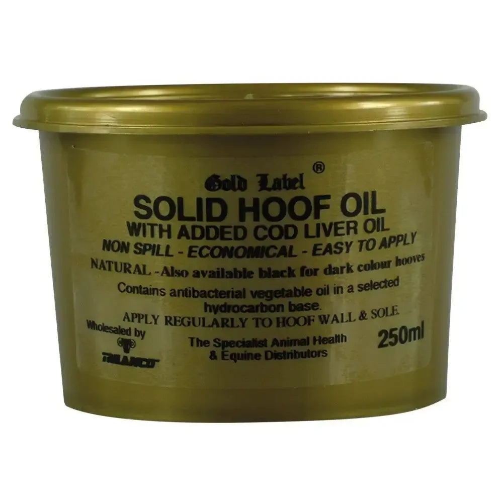 Gold Label Solid Hoof Oil Natural 250ml Hoof Oil