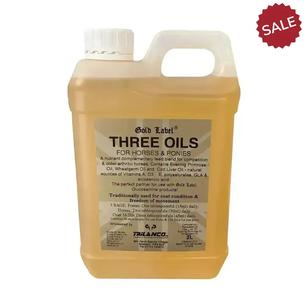 Gold Label Three Oils 2 Litre Horse Supplements