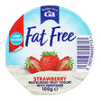 Golden acre fat free fruit yogurt strawberry pasteurised 100g in round plastic cup perfect with jimmys iced coffee