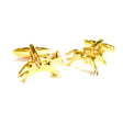 Golden jockey horseback cufflinks in polished gold metal perfect as stylish cufflinks gifts