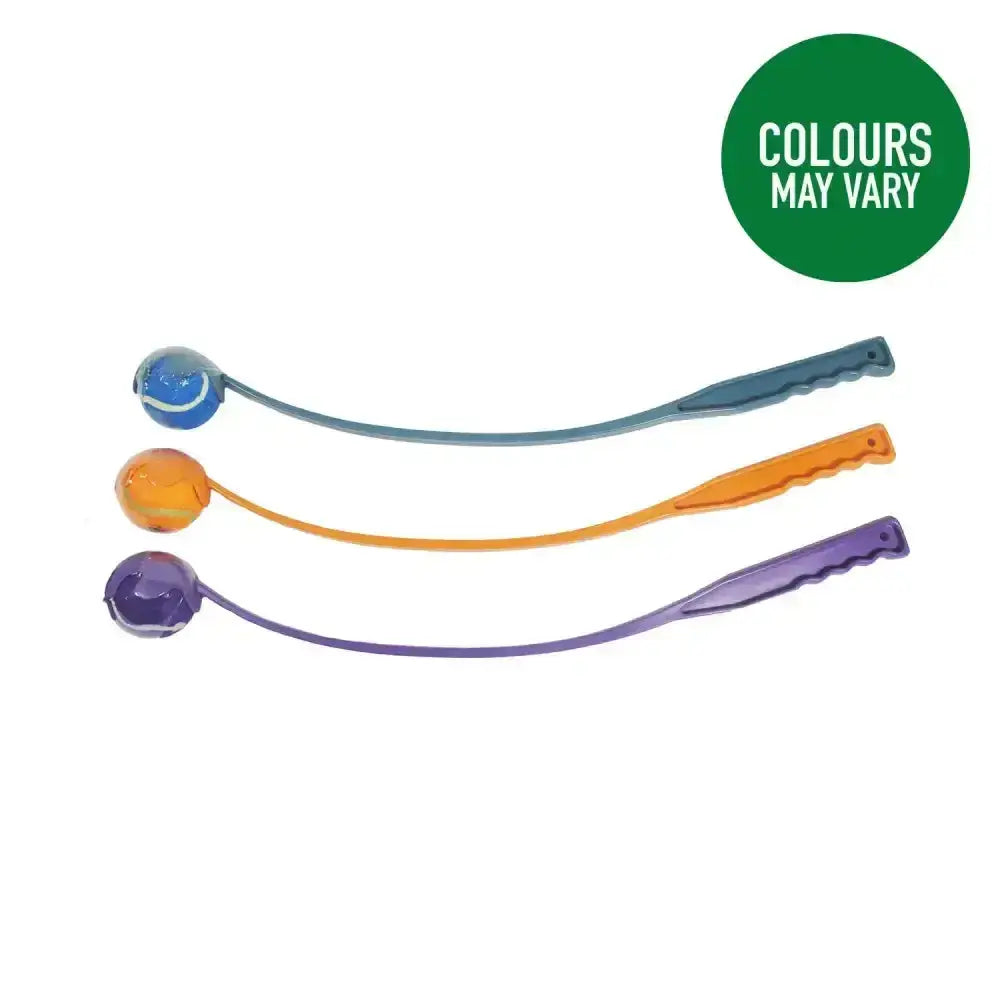 Three colorful flexible cat toys with textured handles from good boy fetch perfect for playful cats