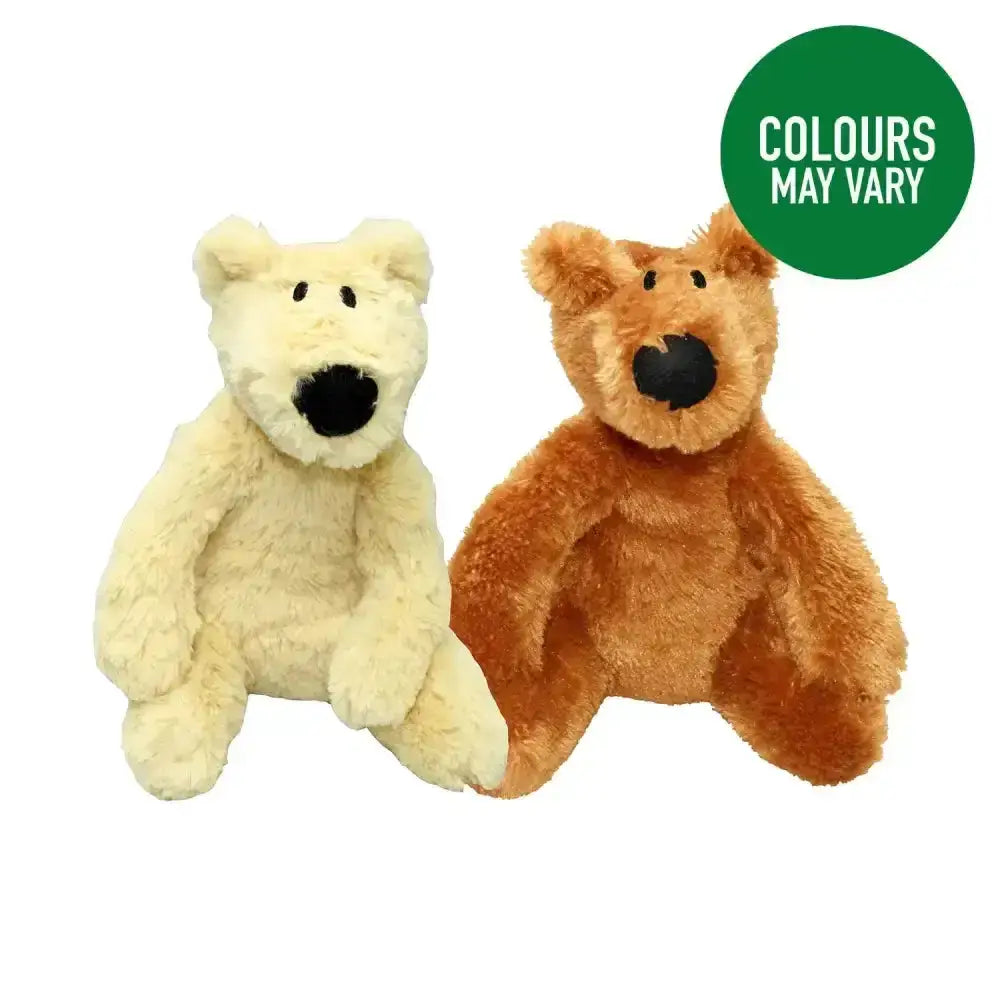 Cream and brown plush good boy soft fluffy bears with black button eyes and noses soft fluffy bear toy