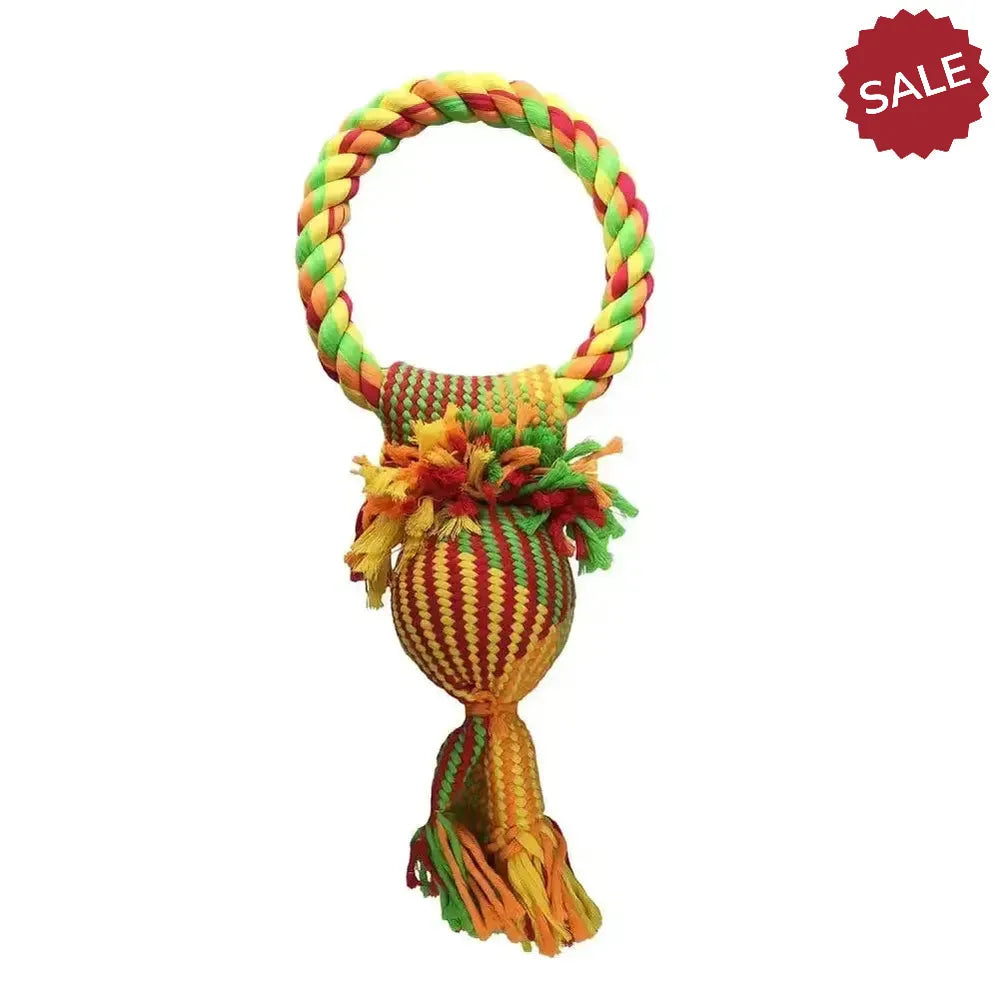 Good Boy Tug Threads Squeaky Ball & Ring Dog Toys