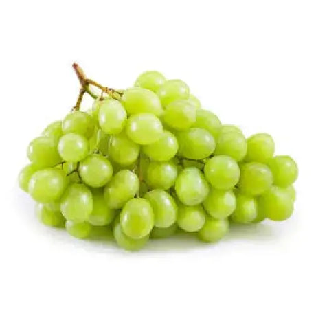 A cluster of fresh light green grapes with glossy surface and stems perfect for healthy snacks or equestrian energy boosts
