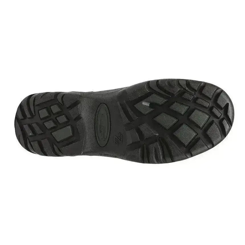 Black rubber sole with rugged grid tread and oval logo on grubs midline 5.0 waterproof yard boots green