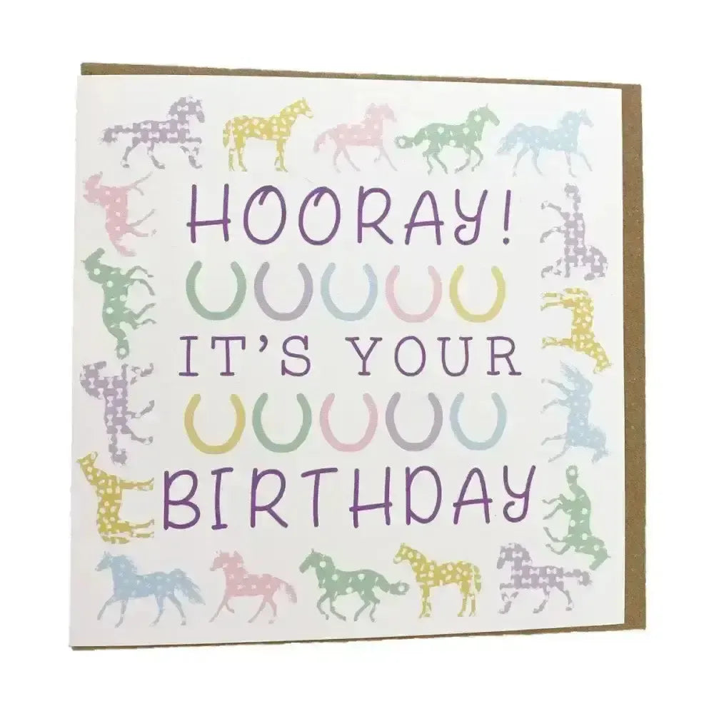 Gubblecote Beautiful Greetings Card Hooray Horsey Greeting Cards
