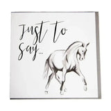 Gubblecote Foiled Greetings Card Just To Say Horsey Greeting Cards