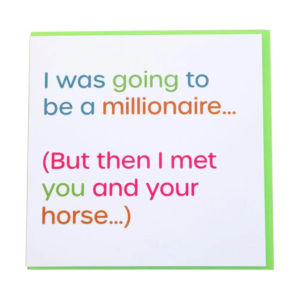 Gubblecote Foiled Greetings Card Millionaire Horsey Greeting Cards