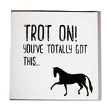 Gubblecote Foiled Greetings Card Trot On Horsey Greeting Cards