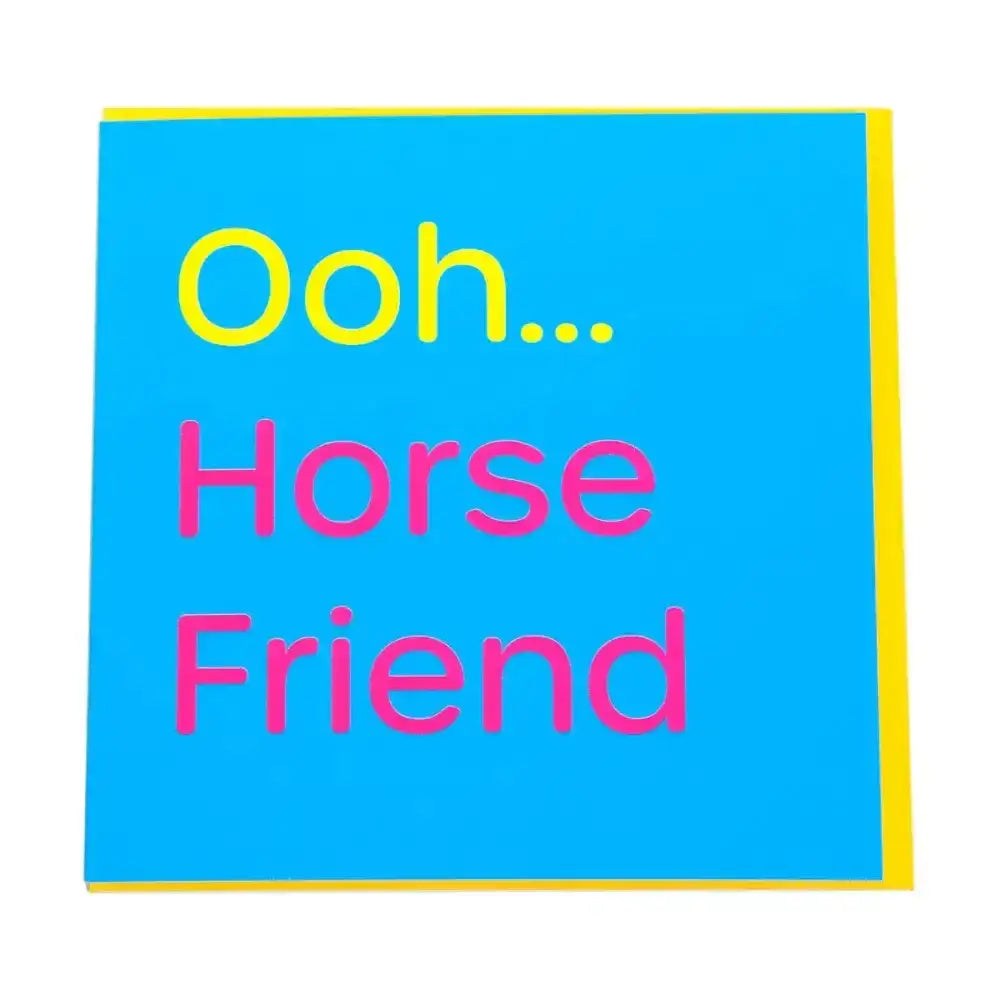 Bright blue gubblecote humourous card with yellow border from the wordy range featuring bold ooh text