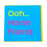 Bright blue gubblecote humourous card with yellow border from the wordy range featuring bold ooh text