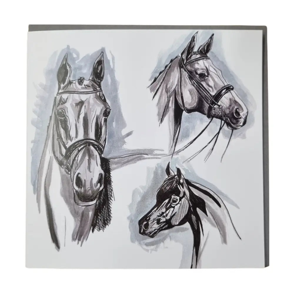Gubblecote Watercolour Greetings Card Trio Of Horse'S Gift Cards