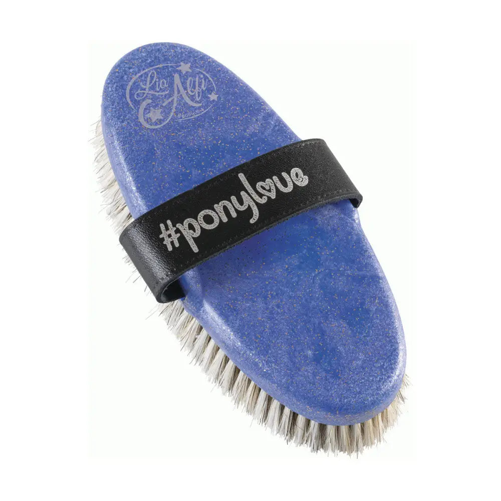 Haas Ponylove Fellglanz Brush Blue Glitter Body Brushes Barnstaple Equestrian Supplies