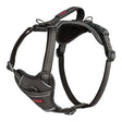 Black and gray halti anatomy harness grey with reflective stripes and adjustable straps for safe dog walking