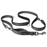Black halti anatomy multi lead grey dog leash with reflective stripes and sturdy metal hardware for safe walks