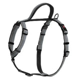 Black and gray reflective halti walking harness black with adjustable straps and buckle closures for dogs
