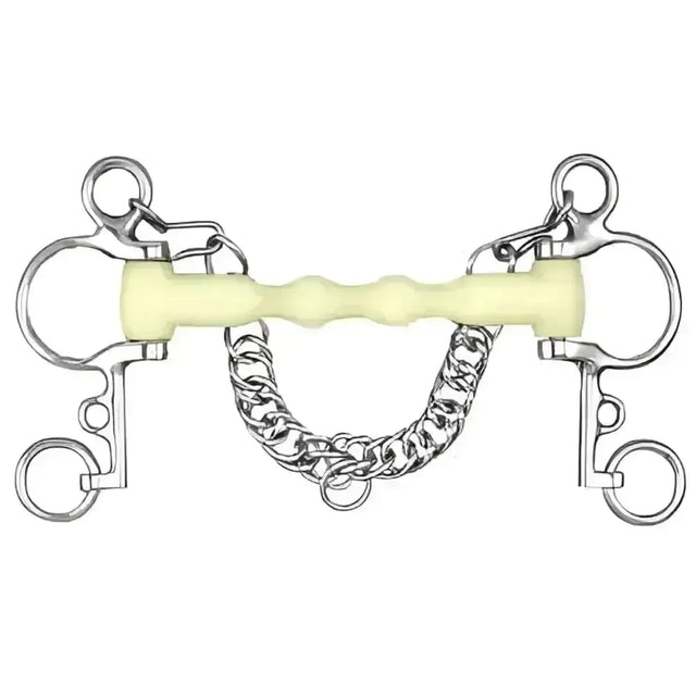 Happy Mouth Mullen Mouth Shaped Straight Bar Pelham Short Shank 127 mm (5") Horse Bits