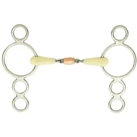 Happy Mouth Pessoa 3 Rings Dutch Gag Copper Roller Bits 114 Mm (4 1/2") Horse Bits Barnstaple Equestrian Supplies