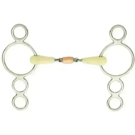Happy Mouth Pessoa 3 Rings Dutch Gag Copper Roller Bits 114 mm (4 1/2") Horse Bits