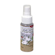 A clear plastic bottle with white spray nozzle labeled happy pet catnip spray featuring natural north american catnip