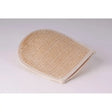 Beige harlequin cactus mitt natural fiber exfoliating body scrubber with woven texture for horse grooming cactus knitted use