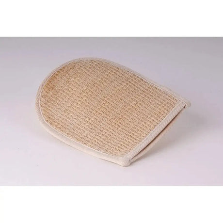 Beige harlequin cactus mitt natural fiber exfoliating body scrubber with woven texture for horse grooming cactus knitted use
