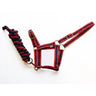 Harlequin Headcollar And Rope Set Red / Navy Shetland Rhinegold Headcollars & Leadropes Barnstaple Equestrian Supplies