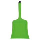 Bright green harold moore hand shovel dustpan with a reinforced flared blade and black tipped handle for easy use