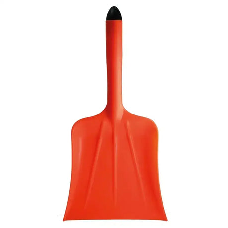 Bright orange Harold Moore hand shovel with reinforced flared blade and black-tipped handle for easy digging