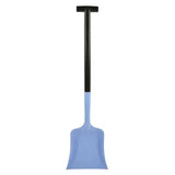 Light blue plastic harold moore junior shovel with black t-shaped handle perfect for kids and light digging tasks