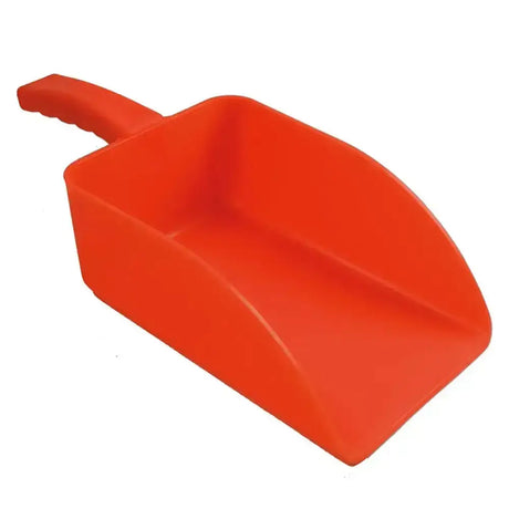 Bright orange plastic dustpan with molded handle from harold moore large horse feed scoops for easy scooping