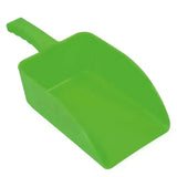 Bright green plastic harold moore large horse feed scoop with molded handle for easy scooping