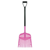 Harold moore light plastic shavings fork pink plastic horse rake with black handle for easy stable cleaning